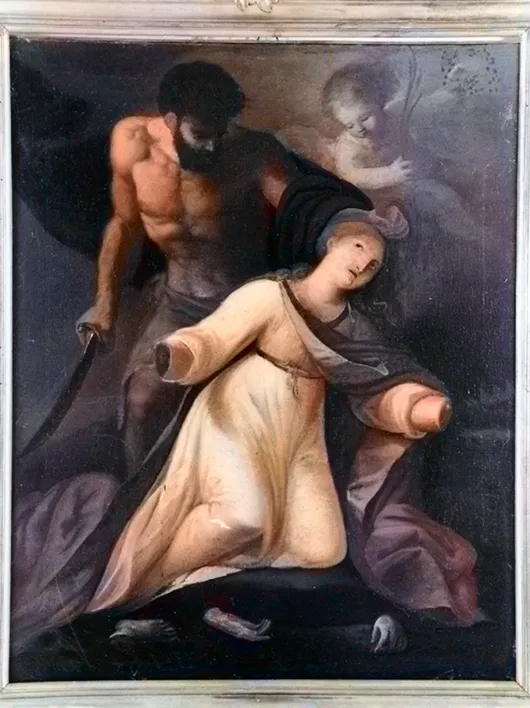 Il Martirio di Sant'Eurosia - olio su tela del pittore Stefano Montanari (1776-1850) - Chiesa di Castelvecchio