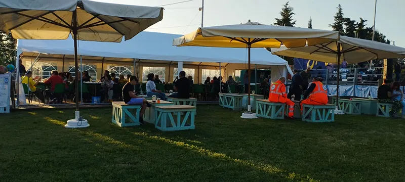 Uno degli angoli degli stand gastronomici della Festa di Sant'Eurosia di Castelvecchio
